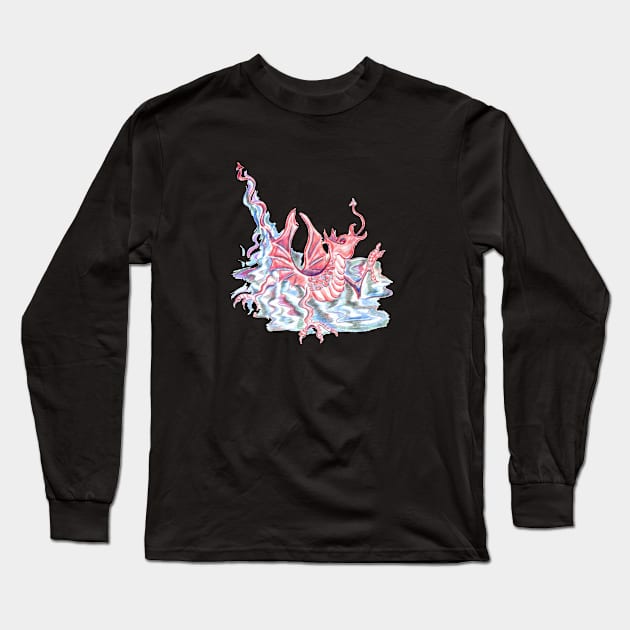 Dragon in Pool Long Sleeve T-Shirt by Michelle Le Grand